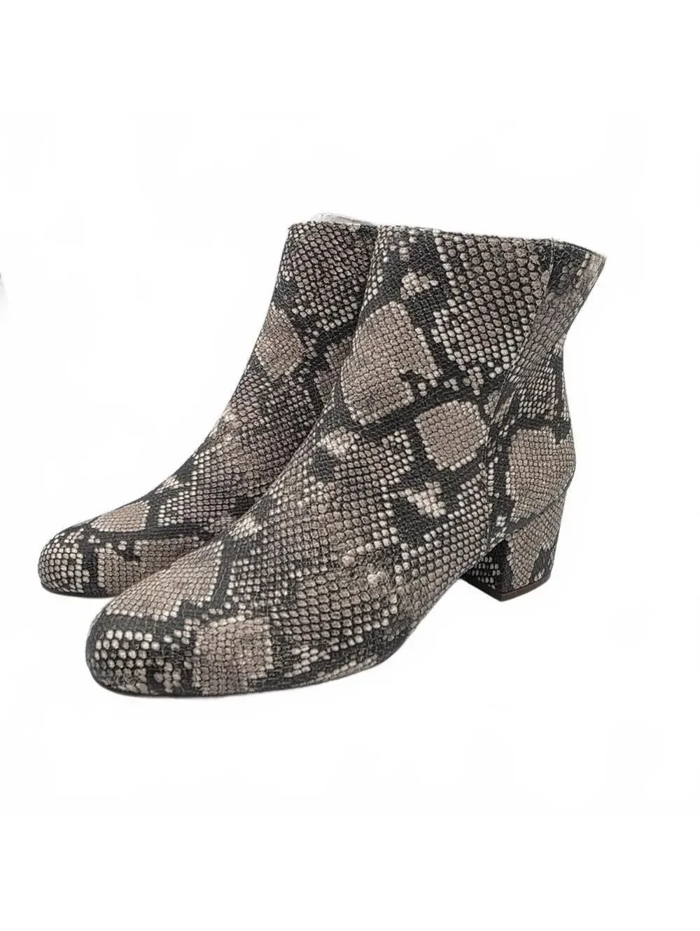 Women's Ankle Boots Booties Snakeskin Size 9.5 Comfortview Preppy Tan Office
